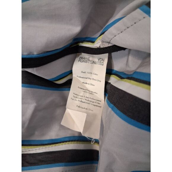 Diane von furstenberg womens size 6 long maxi shirt dress stripe gray - Picture 10 of 10